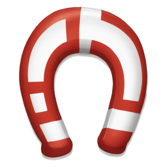 red and white horseshoe magnet sticker