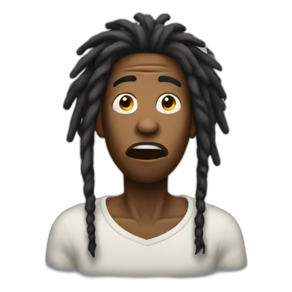 Shocked black man with dreadlocks sticker