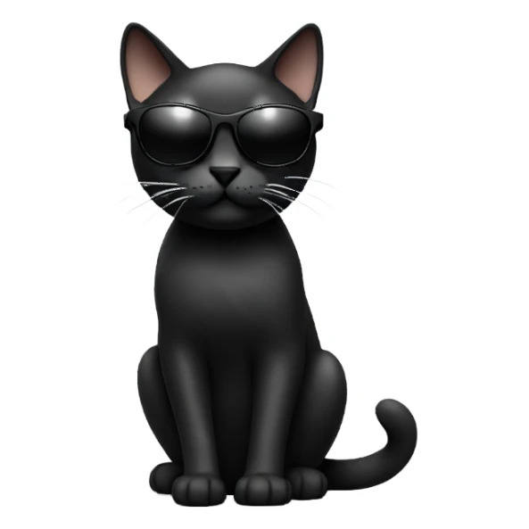 Cat black with sunglasses sticker