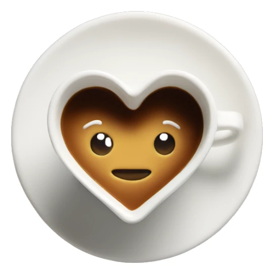 Espresso cup heart foam sticker