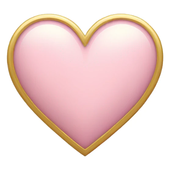 Light pink heart with gold  sticker