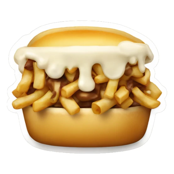 Emoji de poutine qui mange une poutine sticker
