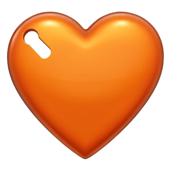 chrome orange heart sticker
