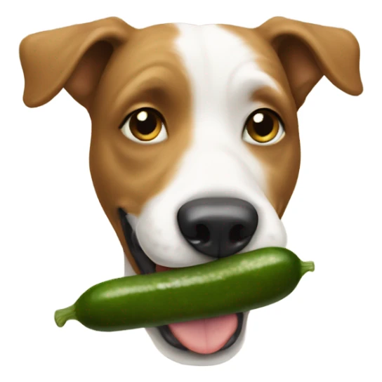 Dog eating pickle sticker