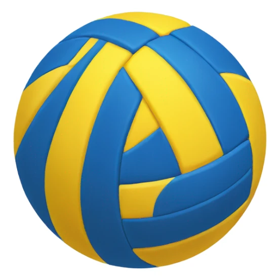 A yellow and blue volleyball sticker