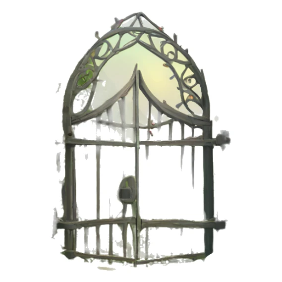 magical medieval gate with plants sticker