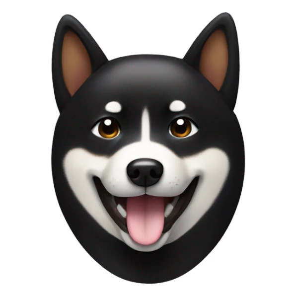 Black Shiba Inu winking face sticker