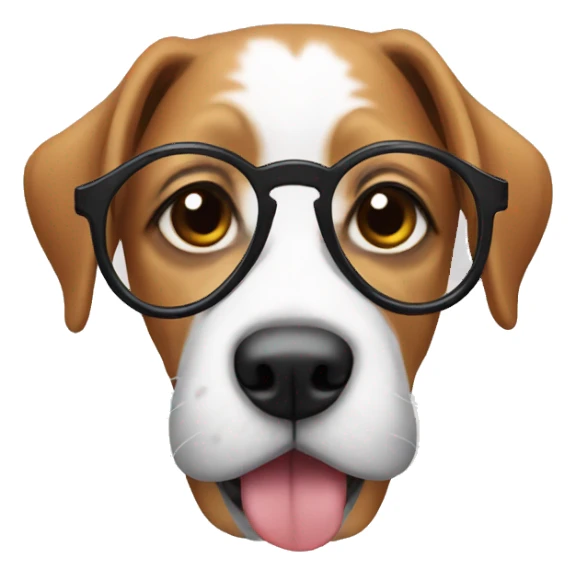 Dog wearing glasses sticker