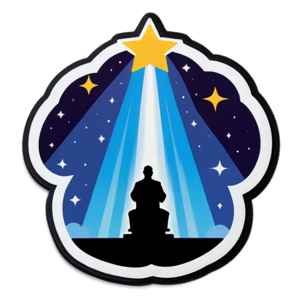 Looking up to God sticker