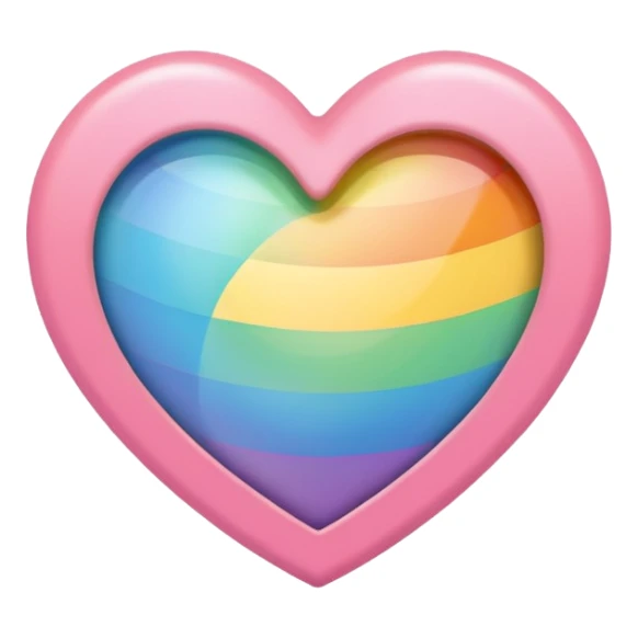 heart with a rainbow pastel border sticker
