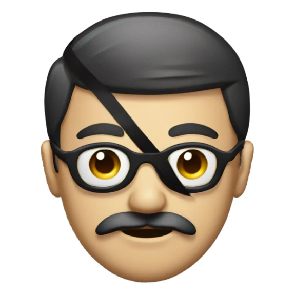 Man with eye patch and mustache sticker