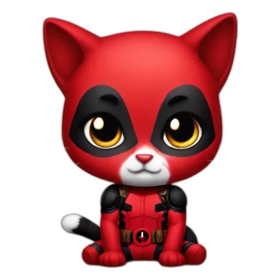 deadpool as a chibi cat sticker