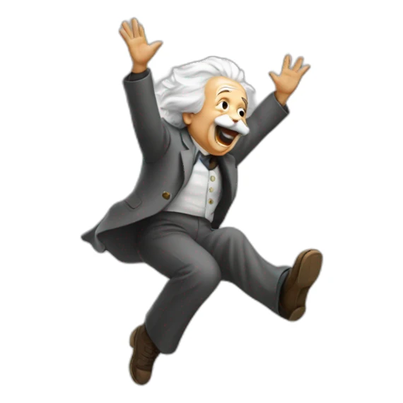 Einstein doing a back flip sticker