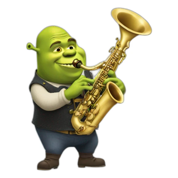 shrek playing saxophone sticker