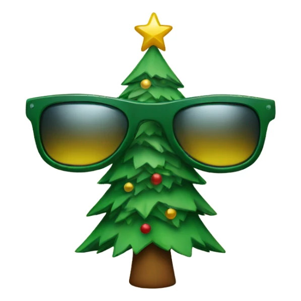 Christmas tree with sunglasses  sticker