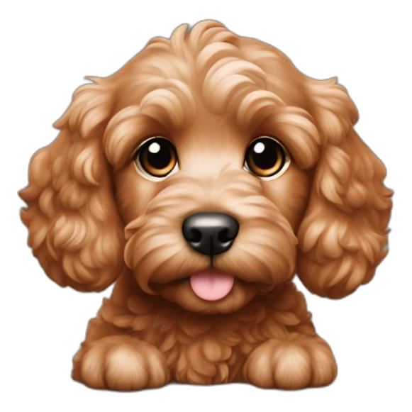 Reddish light brown cockapoo puppy sticker