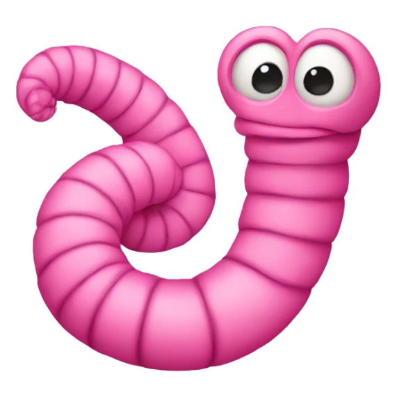 pink worm  sticker