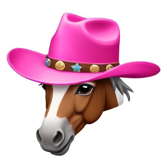 Pink cowboy hat on donkey sticker