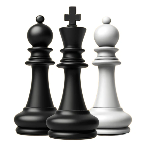 black and white chess figures sticker