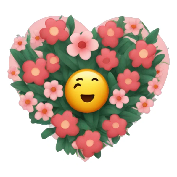 I love you with flowers sticker