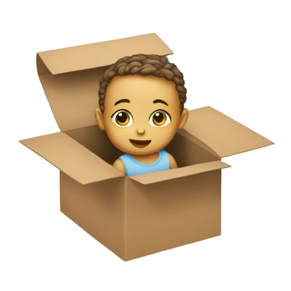 baby coming from the box sticker