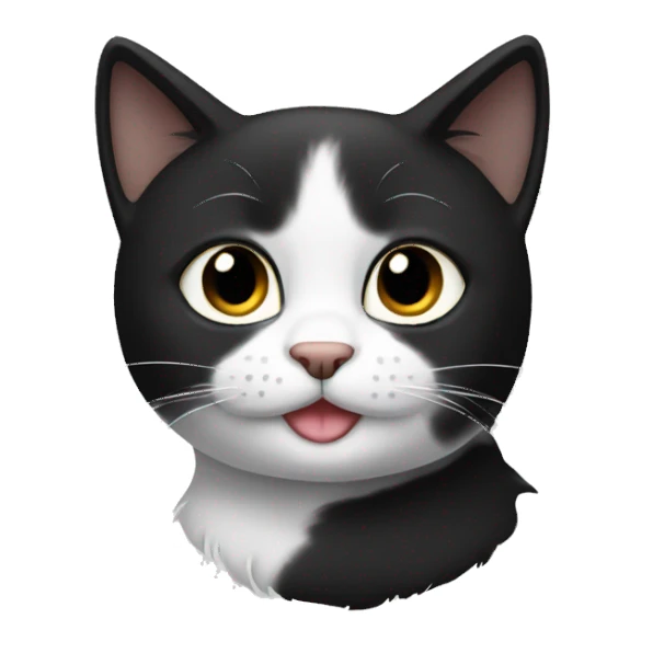 White-black cat sticker
