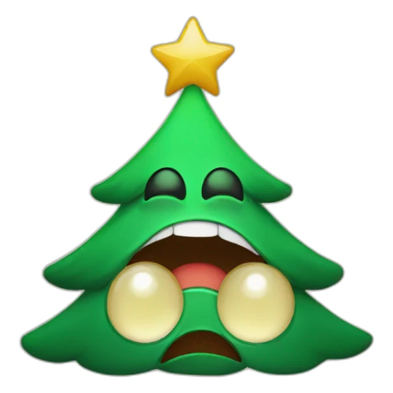 crying Christmas tree sticker