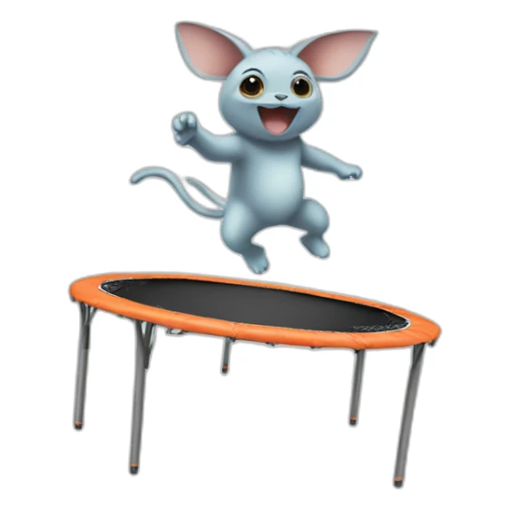 Grogu jumping on a trampoline jumping sticker