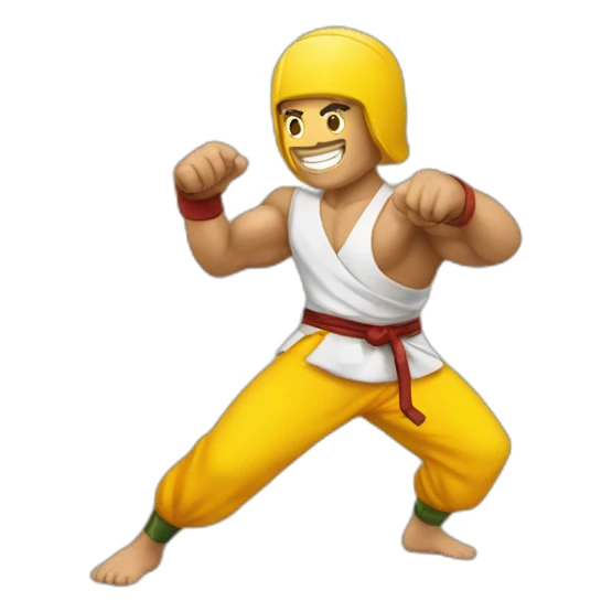Smily face Emoji capoeira fighter sticker