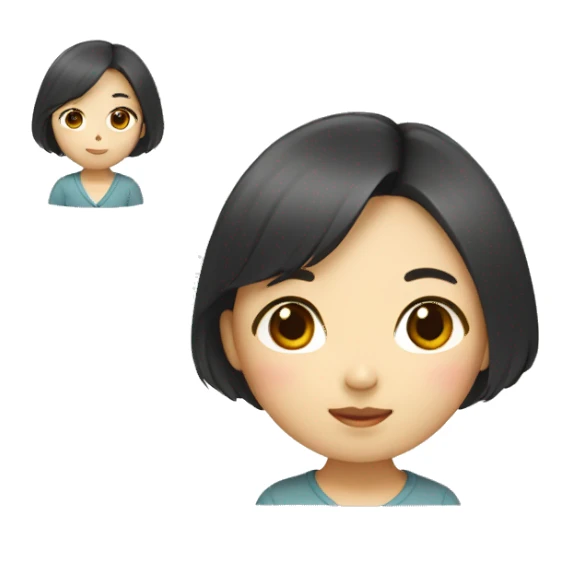 Korean girl witha a bob sticker