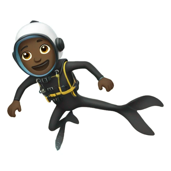 Black guy in scuba suit diving into ocean sticker