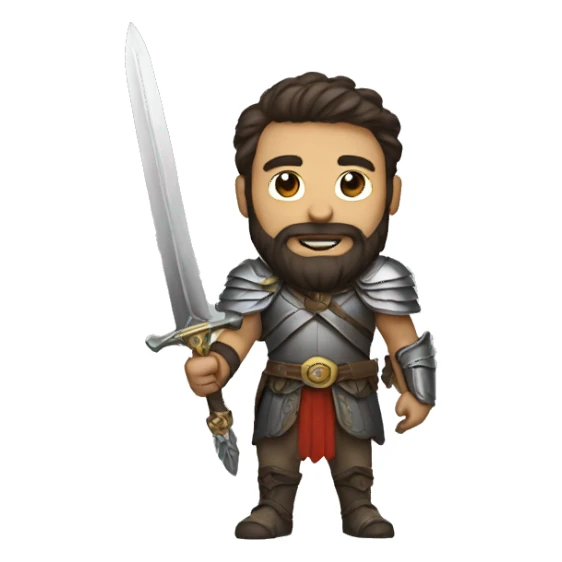 man with beard, wings and sword sticker
