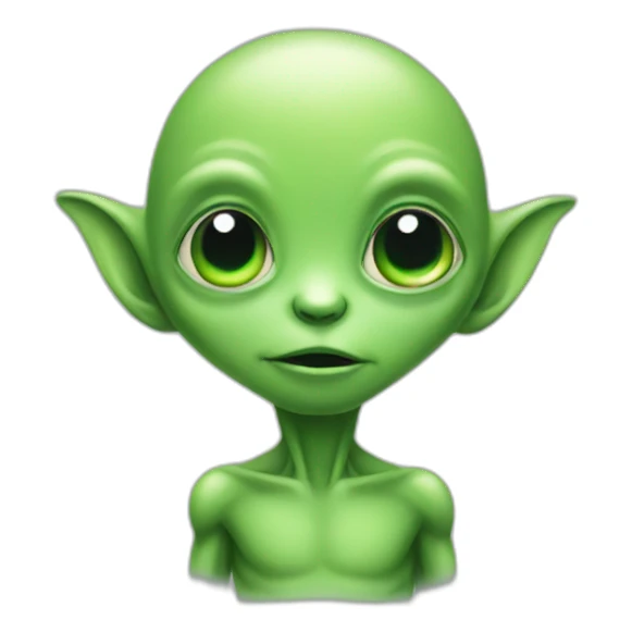 little green alien sticker