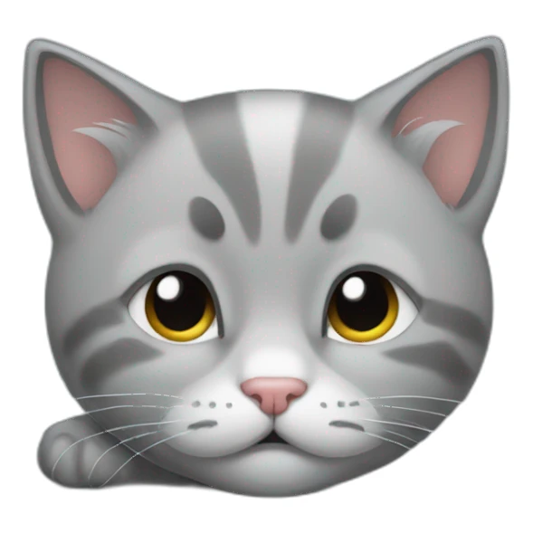 sleepy grey kitten sticker