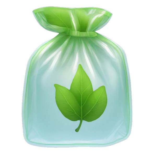 transparent ziplock bag with leaf inside sticker