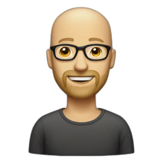 blonde bald man with glasses and beard sticker