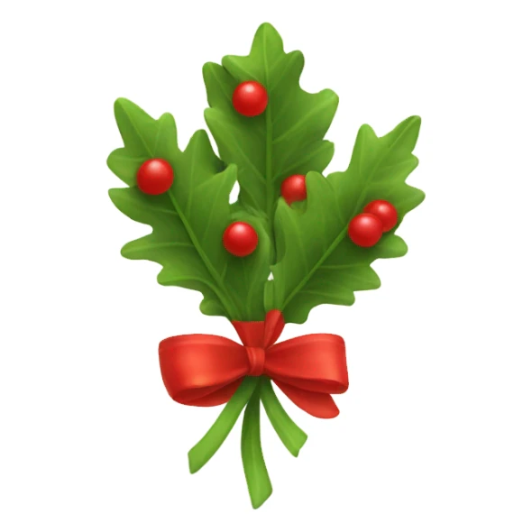 Mistletoe in red ribbon sticker