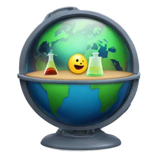 planet earth inside scientist's lab container sticker