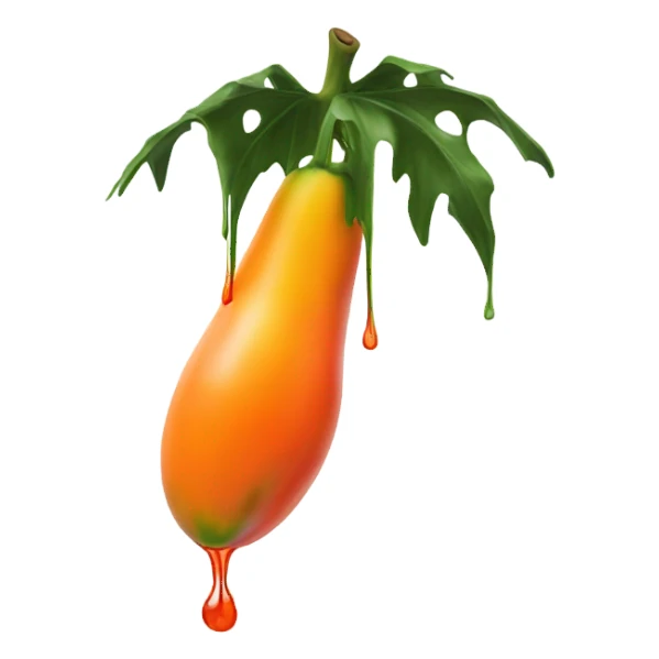 Clear paint dropping down papaya sticker