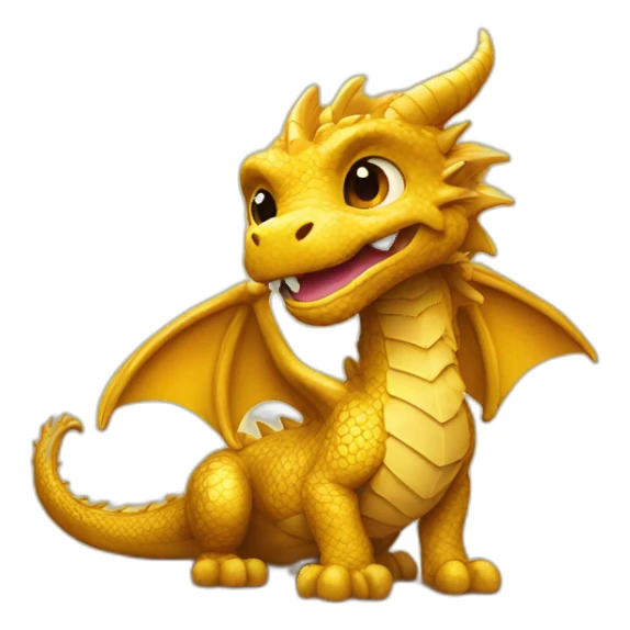 dragon cute Sicily gold sticker