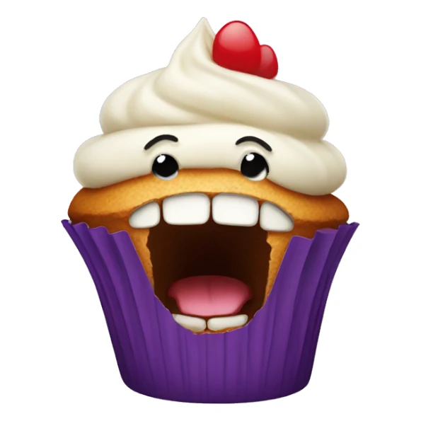 cupcake with a big mouth sticker