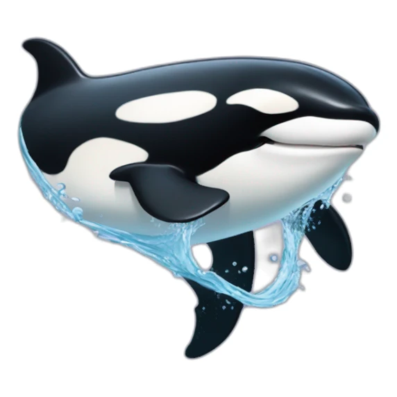 One entire orca in water sticker