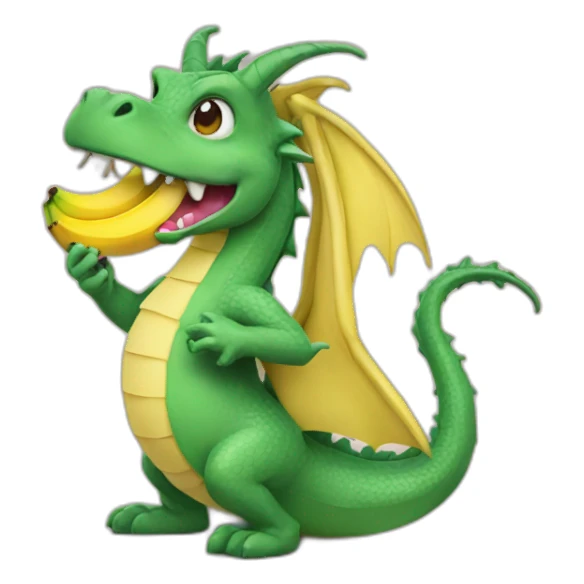 a dragon eating a banana sticker
