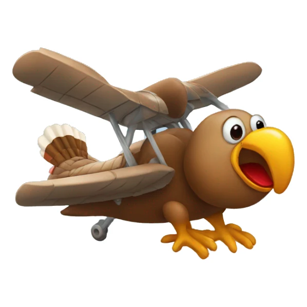 Turkey riding plane  sticker