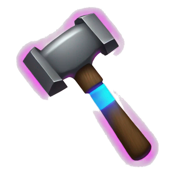 hammer with neon elements sticker