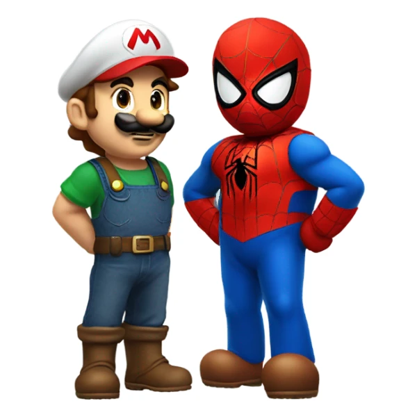 Mario with spider-man sticker