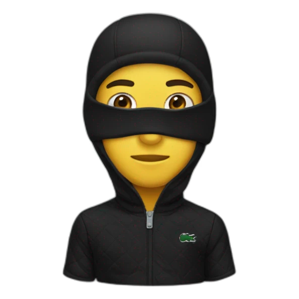 Lacoste black balaclava boy sticker