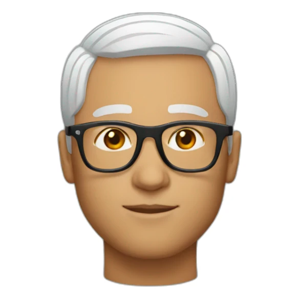 white men short hair using orange glasses sticker