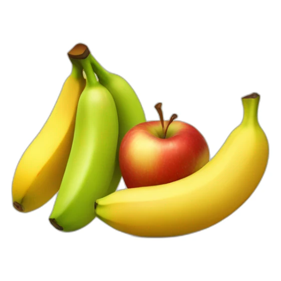 2 apples and a banana sticker