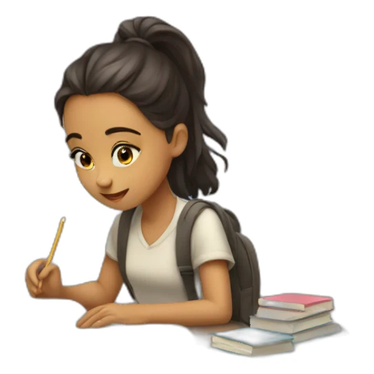 GIRL STUDYING CUTE sticker